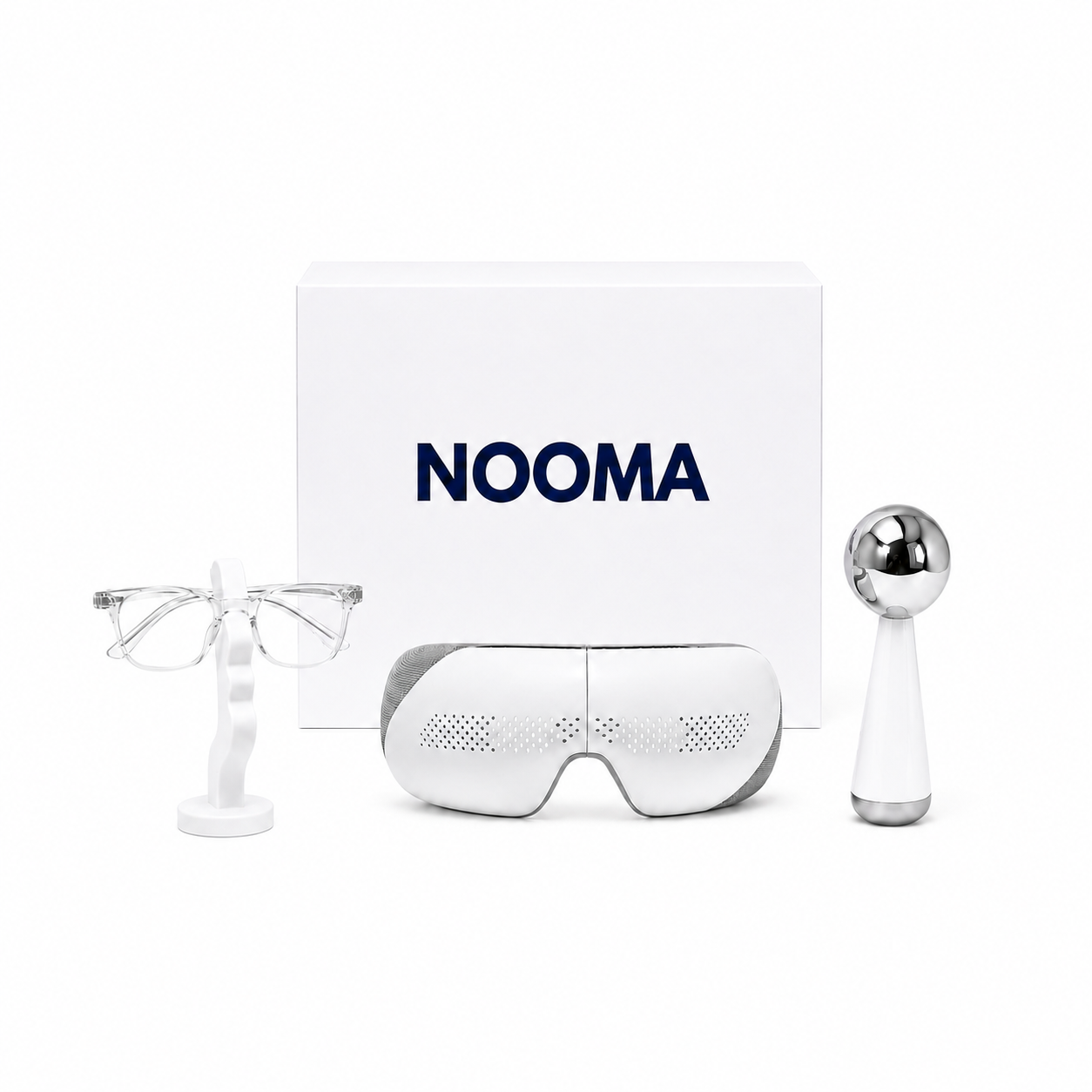 NOOMA REVA Focus Reset skincare kit with serum and moisturizer, featuring clean, natural ingredients for mental clarity and skin refreshment.